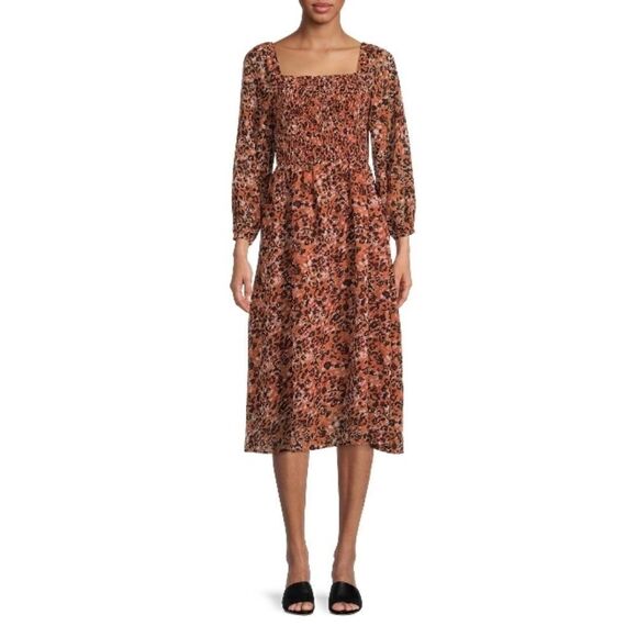 Women's Khaleesi Square Neck Lightweight Midi Dress Size M - Picture 2 of 5